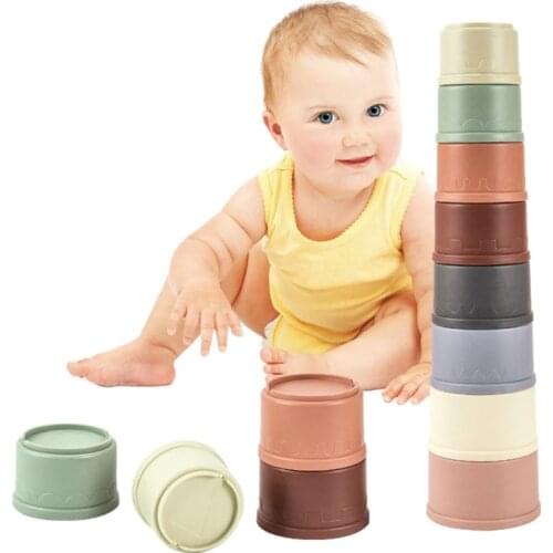 Funny Environmentally Friendly Kids Stacking Toy Stacking Cup of Early Education for Baby Brain Game of Early Education