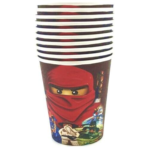 10pcs Ninja Theme Paper Cups Kids Favor Birthday Party Decoration Supplies Baby Shower Cup Disposable Tableware Ninja Cup Supply