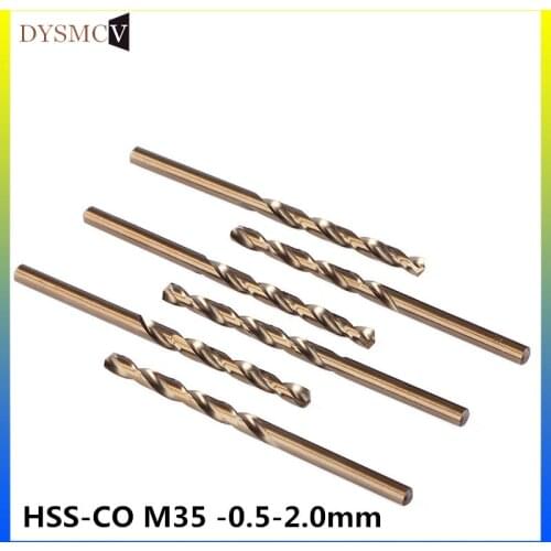 10 pieces 0.5-- 2.0mm HSS-CO M35 steel straight handle drill bits swivel for stainless steel