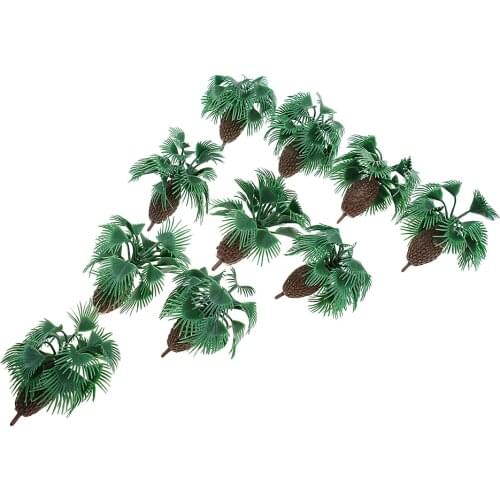 10x Plastic Palm Tree Model Train Railway Scenery Miniature Scene Prop 6cm