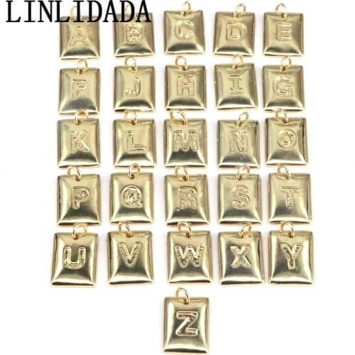 26Pcs Trendy Initials Infinity Alphabet Letters Charms 26 A-Z Pendants Brass Gold Color Necklace Collar For Women Jewelry