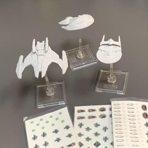 3PCS Star Trek Attack Wing STAW Deep Cuts Miranda Class & Jem' Hader Battle Cruiser & Cardassian Keldon Class Miniatures Ship
