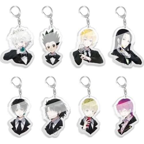 Anime Hunter x Hunter Fashion Jewelry Key Rings Acrylic Key Chain Pendant Bag Charms gift 5-10pcs