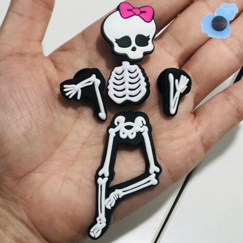 5pcs Novely 3D Cartoon Shoe Charms Accessories Funny Noctilucent Skeleton Original Shoe Buckle Decoration for Kids Party