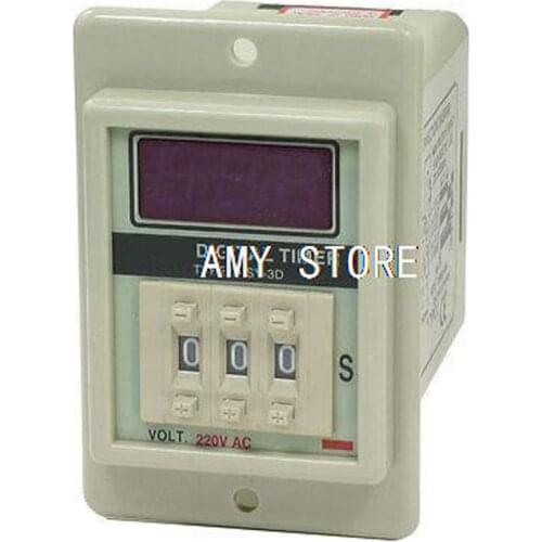 ASY-3D AC 220V 8-Pin DPDT 999 Seconds 0-999Sec Timing Delay Timer Relay Gray