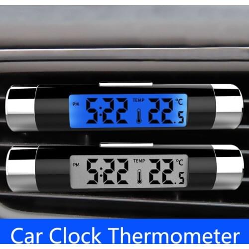 Car Digital LCD Clock Temperature Blue Backlight Clip For Kia Rio K2 Ceed Sportage 3 sorento cerato armrest picanto soul optima