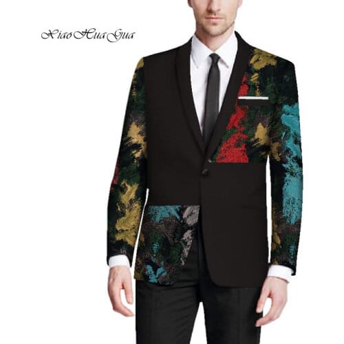 Bazin Riche Wedding Party Fancy Blazers Suit Jacket Embroidery Print Tops Coat Blazer Cotton Dashiki African Clothes WYN647