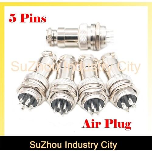 Free shipping ! 5pcs Small Air Plug Male & Female plug Diameter 16mm GX16 5pins core cable connector High Quality