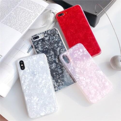 Glitter Conch Shell Case For iPhone 6 6S 7 8 Plus X XS 11 12 mini Pro MAX XR SE 2020 Soft TPU Silicone Phone Cover for Girl