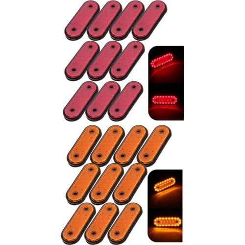 10 Pcs Trailer Truck RV Clearance Side Marker Light 20 LED Surface Mount trucks Trailer Semi-trailer Lorry Off-road vehicle