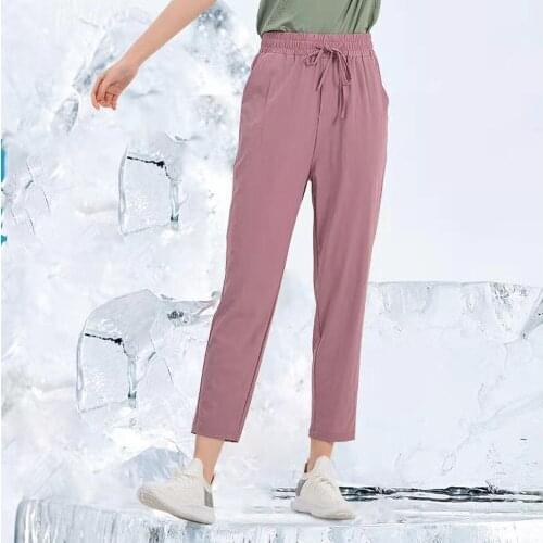 Summer Cool Women Pants Quick Dry Loose Casual Straight Pants Plus Size Elastic Harem Pants With Pockets Breathable Trousers
