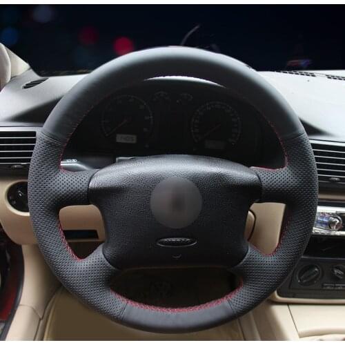 Hand-stitched Black Leather Steering Wheel Cover for Volkswagen Passat B5 VW Passat B5 VW Golf 4