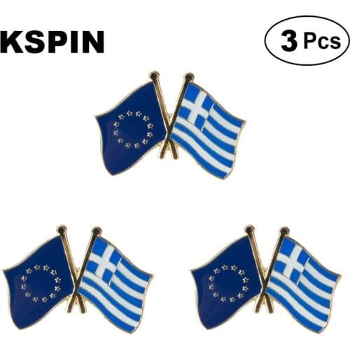 EU & Greece Frendship Lapel Pin Brooches Pins Flag badge Brooch Badges