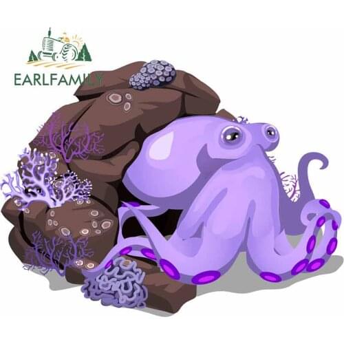 EARLFAMILY 13cm x 10.8cm Cartoon Octopus Decal Motorcycle Car Stickers Waterproof Car Accessories DIY Vinyl Car Styling