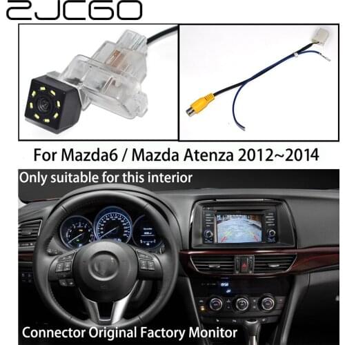 ZJCGO HD Car Rear View Reverse Back Up Parking Camera Upgrade Original Car OEM Monitor for Mazda 6 Mazda6 Atenza 2012 2013 2014