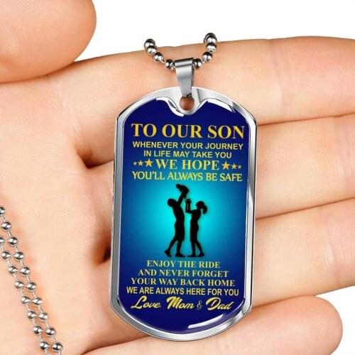 Father Son Pendant To My Son Never Forget That I Love You Dog Tag Necklace Gift Gift for Christmas Gift Idea for Family Jewelry