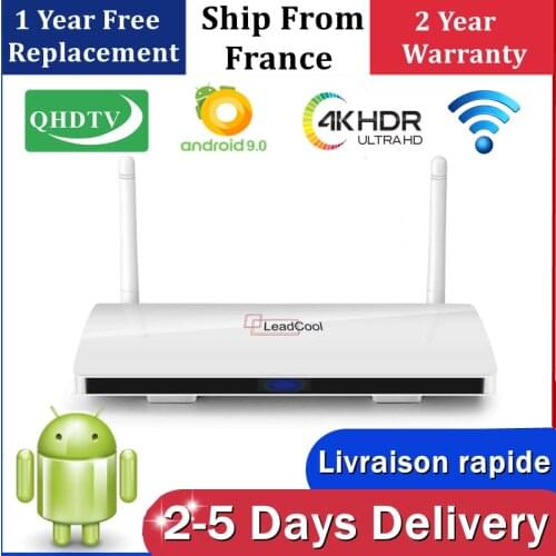 Leadcool QHDTV iptv box android 9.0 Amlogic S905W Smart ip tv box 4K HD 1080P H.265 Media Player Android TV Box ship from France
