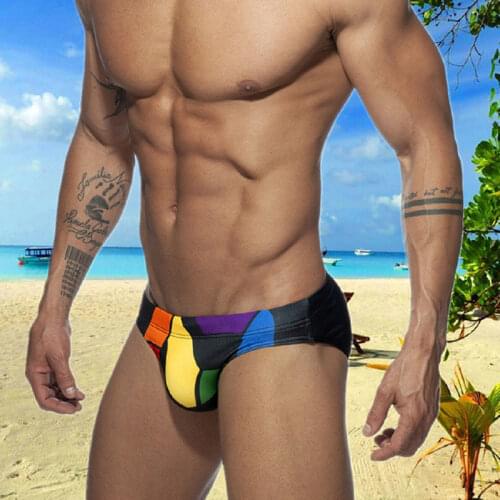 New Swimwear Men Swim Briefs Sexy Push Pad Low Waist Swimming Trunks Quick Dry Male Swimsuit Beach Wear Shorts Surf