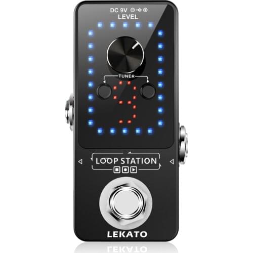 LEKATO Guitar Effect Pedal Looper 9 Loops 40 Minutes Recording Time Loop Station with Tuner Overdub Guitar Looper Musical Sports