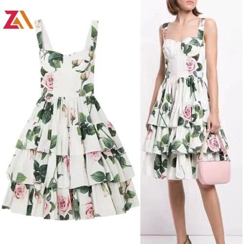 ZALady Designer Runway Party Midi Dress Summer Sexy Rose Floral Ruffles Elegant Goblincore Traf Zevity Dresses Festival Clothing