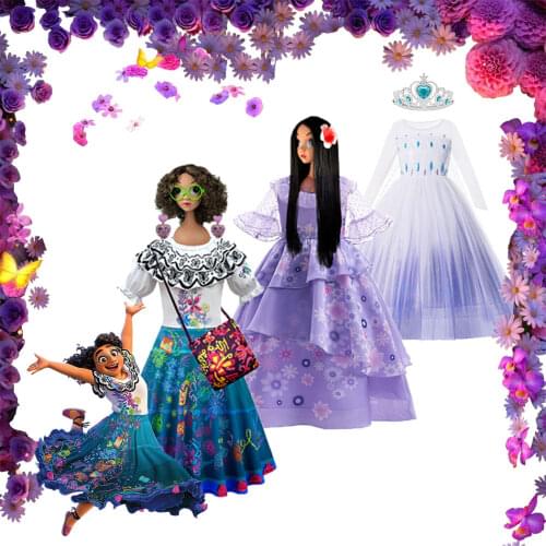 Autumn Winter Frozen 2 Elsa Princess Cosplay Snow Queen Dress Girl White Long Sleeve Mesh Prom Gown Kids Halloween Party Costume