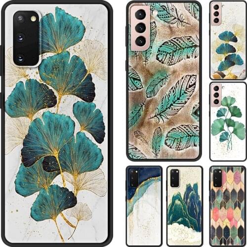 Luxury Gold Foil Art Cellphone Case For Samsung Galaxy S21 S20 Ultra S10 Plus Lite S20FE S10e S9 S8 Edge Black Shell Silicone
