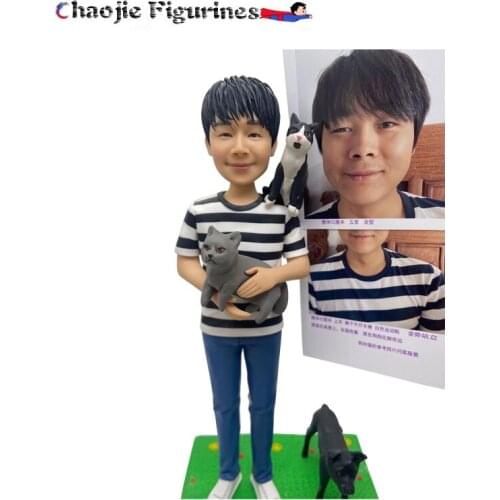 Handmade Dolls Real Dolls Custom Shaking Head Cake Top Hat Birthday Cake Top Hat Gift Home Decoration Sculpture