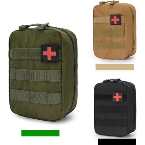 IFAK Pouch Compact Rip-Away EDC Blowout Molle Tactical Utility 1000D Nylon Red Cross Patch EMT Military Medical Pouch