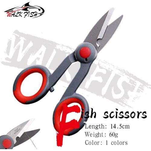 WALK FISH Stainless Steel Fishing Scissors Cut PE Line Braid Line Lure Cutter Plies Portable Tackle For Fishing Clipper Fishing
