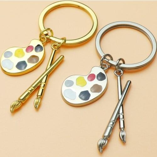 Paint Palette Keychain Handmade Brush Palette Paint Pen Keychain Jewelry