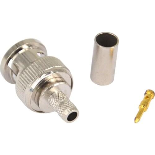 10 Pieces BNC Crimp Plug male straight for LMR195 RF coaxial connector