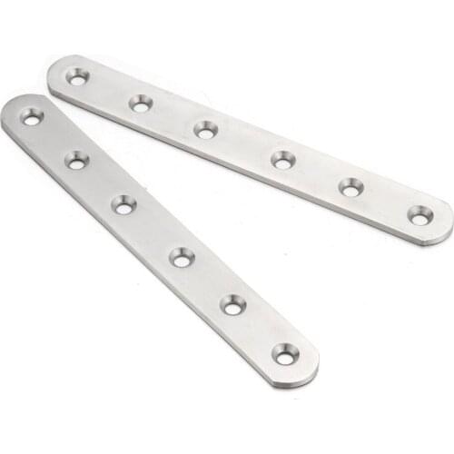 10pcs 100/125/160-250mm180 degree angle steel straight connector stainless steel sheet metal parts fixed code font angle bracket