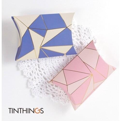 100PCS Candy Box Gift Packaging Bag Cookie Chocolate Kraft Paper Wedding Gift Box Party Favors Ins Fashion Pillow Box Golden Dot