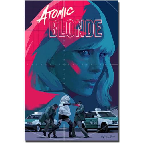 2017 Movie Atomic Blonde Charlize Theron-Silk Art Poster Wall Sticker Decoration Gift