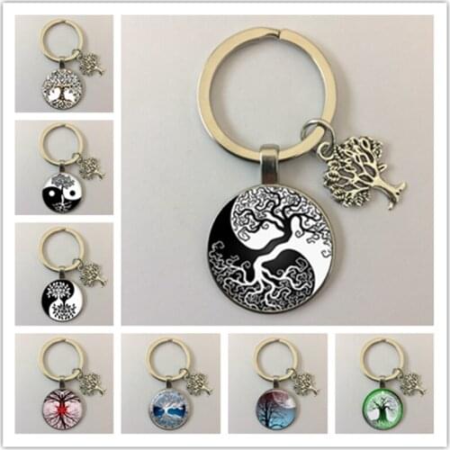 2021 Fashion Tree of Life Keychain Vintage Handmade Art Keychain Keyring Party Gift Tree of Life Jewelry