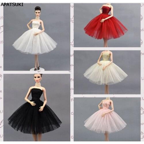 5pcs/lot Fashion Ballet Dress For Barbie Doll One Piece Party Dresses Vestido Clothes For Barbie Dolls 1/6 BJD Doll Accessories