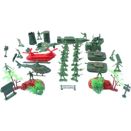 52Pcs Plastic Soldier 4cm Army Figures Play Set for Army Sand Scene Model Landscape Children Kids Toys Home Decoration