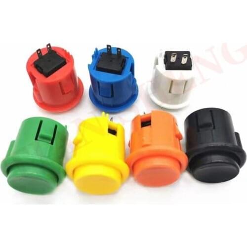 Free shipping 10pcs/lot 33mm momentary arcade game round concave push button with built in microswitch