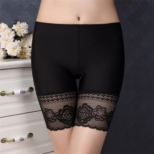 Seamless Safety Shorts Pants Women Highly Elastic Under Skirt Shorts Sexy Lace Anti Chafing Boxers for Women Boyshort Panties