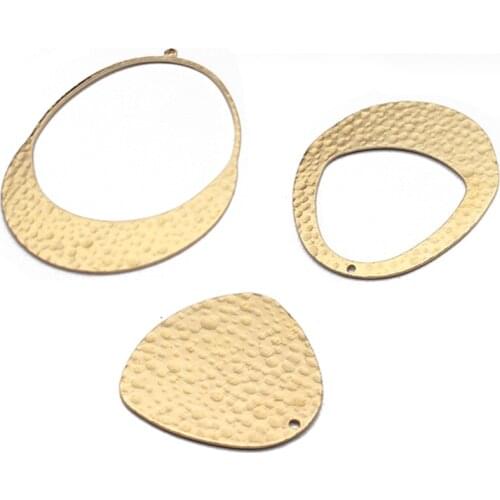 1pack Hammered Raw Brass Large Water Drop Pendant Charms Accessories For Women Earrings Jewelry Making