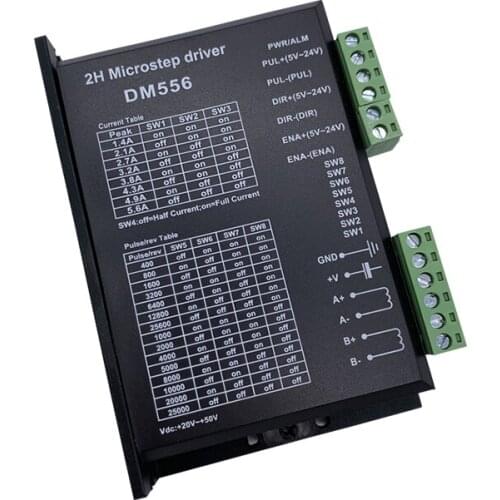 DM556 Digital Stepper Motor Driver 2 Phase 5.6A for 42/57/86 Stepper Motor Controller 256 Subdivision DM556 Replaces M542//TB660