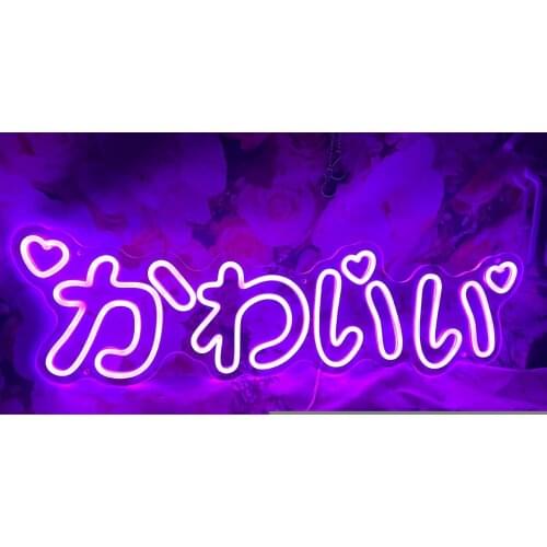 Custom Japanese Kawaii Japan Style Anime Led Neon Sign Light Decor Indoor Wall Hanging for Girl Gift Birthday Home Room Bedroom