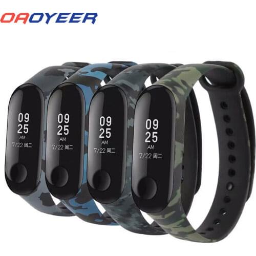 Camouflage Strap for Xiaomi Mi Band 3 4 Smartwatch Silicone Wrist Straps For Xiaomi Mi Band 3 4 Bracelet Miband For M3 M4 Plus