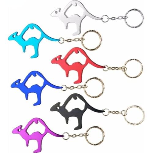 Multifunction Outdoor EDC Kangaroo Shaped Beer Wine Bottle Opener Animal Ring Bottle Keyring Aluminum Alloy