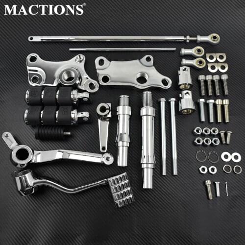 Motorcycle Chrome Forward Controls Complete Kit With Pegs Linkage For Harley Sportster XL 883 1200 Custom Roadster 1991-2003