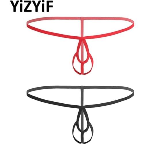 Sissy Gay Swimwear Panties Mens Lingerie Crotchless Open Butt Bikini swimwear G-string Homme Underwear with Penis Hole Panties