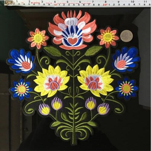 New Peacock Feathers Flower Embroidery Applique Patches for Clothing Iron on Patch Applique for DIY Clothes Jackets Sewing Craft
