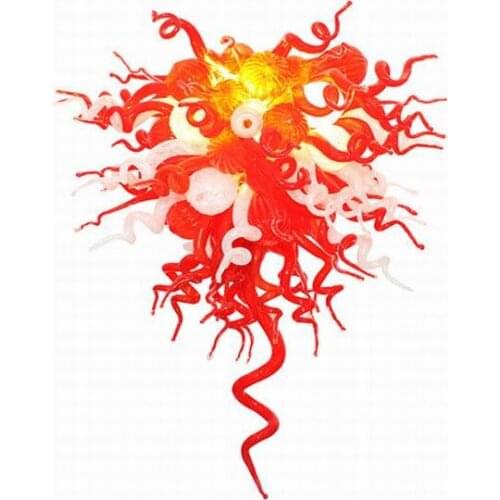 New Arrival Red and White Blown Murano Glass Large Chandeliers Haning LED Glass Lightings