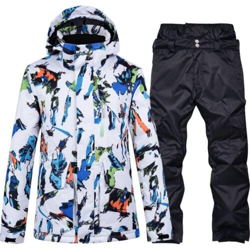 New Men Ski Suit Thicken Warm Waterproof Windproof Snow Clothes Winter Outdoor Skiing And Snowboarding Jacket And Pants Set Male
