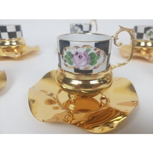 Authentic Arabic Coffee Espresso Set Coffeeware Mırra Coffee Cup Set 6 Pieces Coffee Accessories Home Decoration